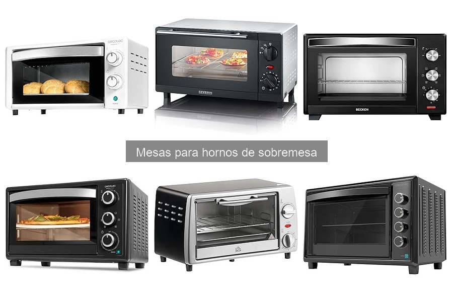 Comparativa de materiales en mesas para hornos de sobremesa