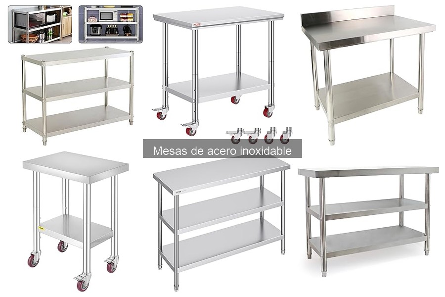 Estilos y diseños de mesas de acero inoxidable para cocina