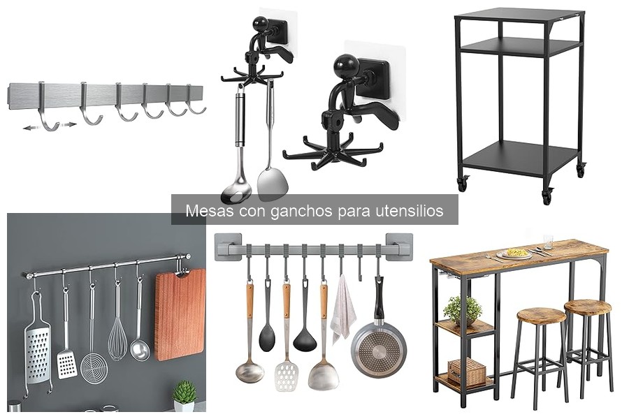 Guía de instalación de mesas con ganchos para utensilios