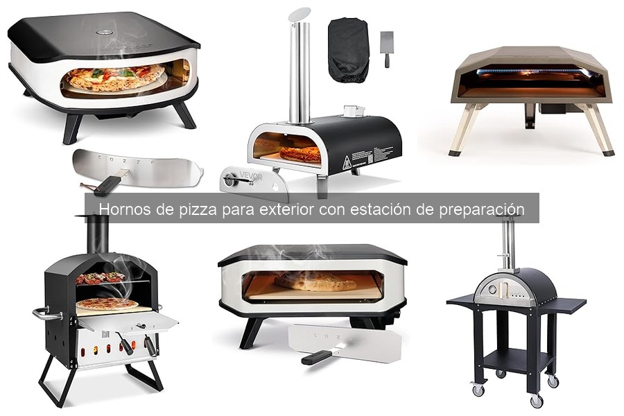 ¿Qué es un horno de pizza con estación de preparación para exterior?