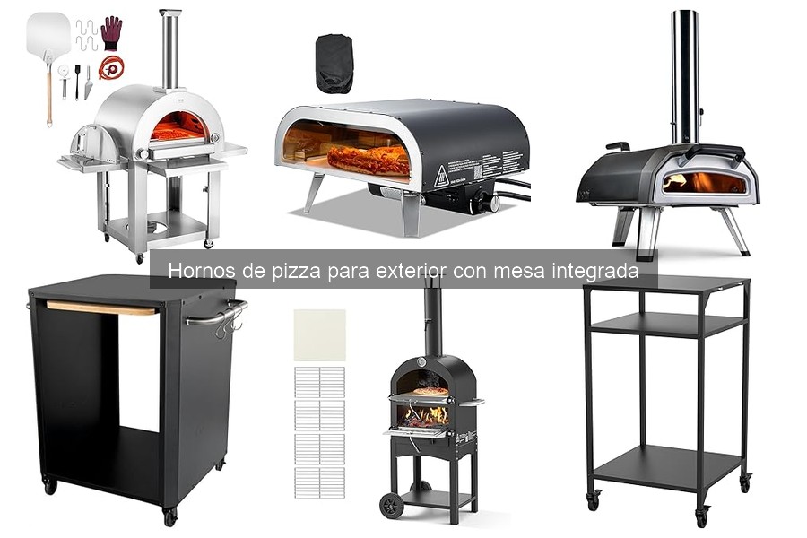 ¿Qué es un horno de pizza exterior con mesa integrada?