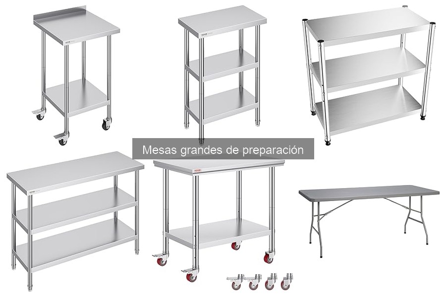 Tipos de Mesas Grandes de Preparación para Cocinas